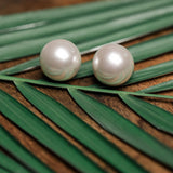 30mm White Pearl Studs