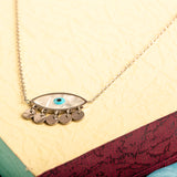 gold Toned Evil Eye Droplet Chain
