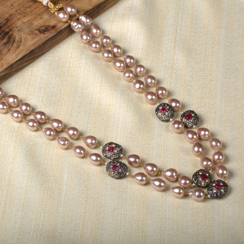 Rosegold Marcasite Balls Necklace Sets