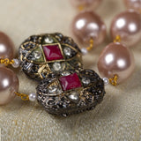 Rosegold Marcasite Balls Necklace Sets