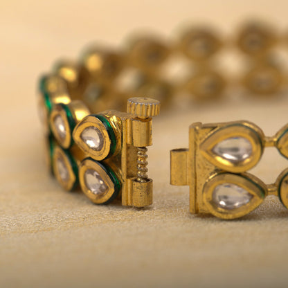 Kundan Double Line Bangle cum Bracelet