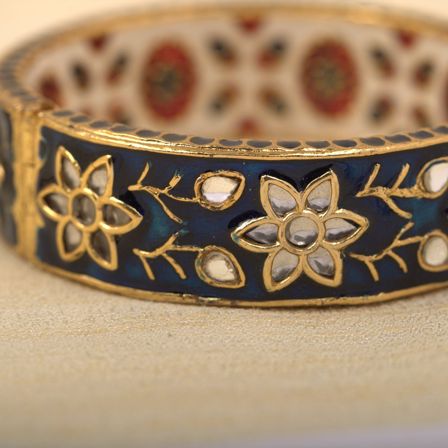 Nairaah Blue Enamelled Bangles