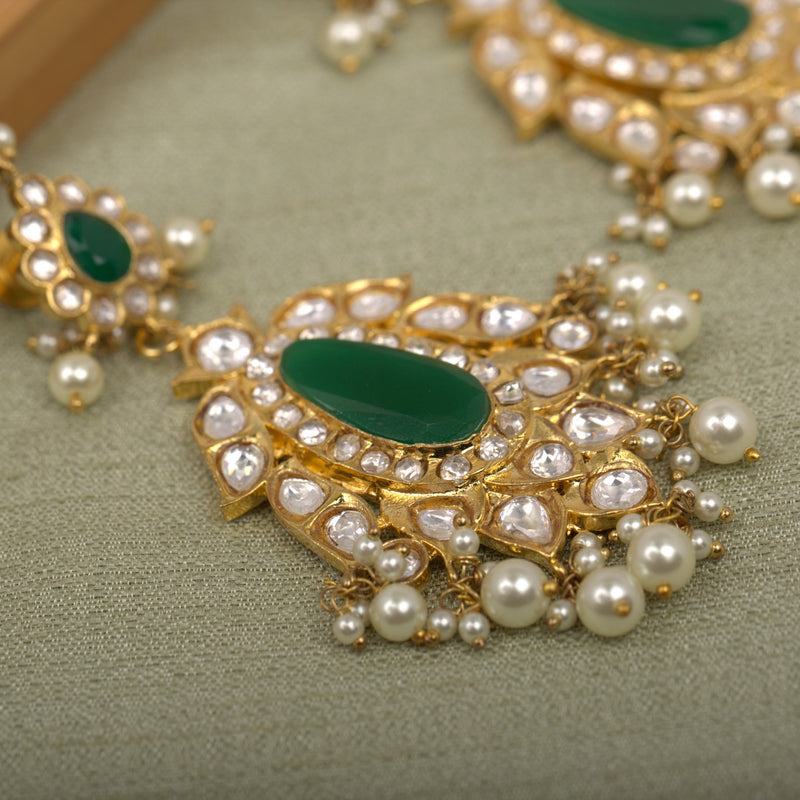 Diva Emerald Green Chandbali Earrings