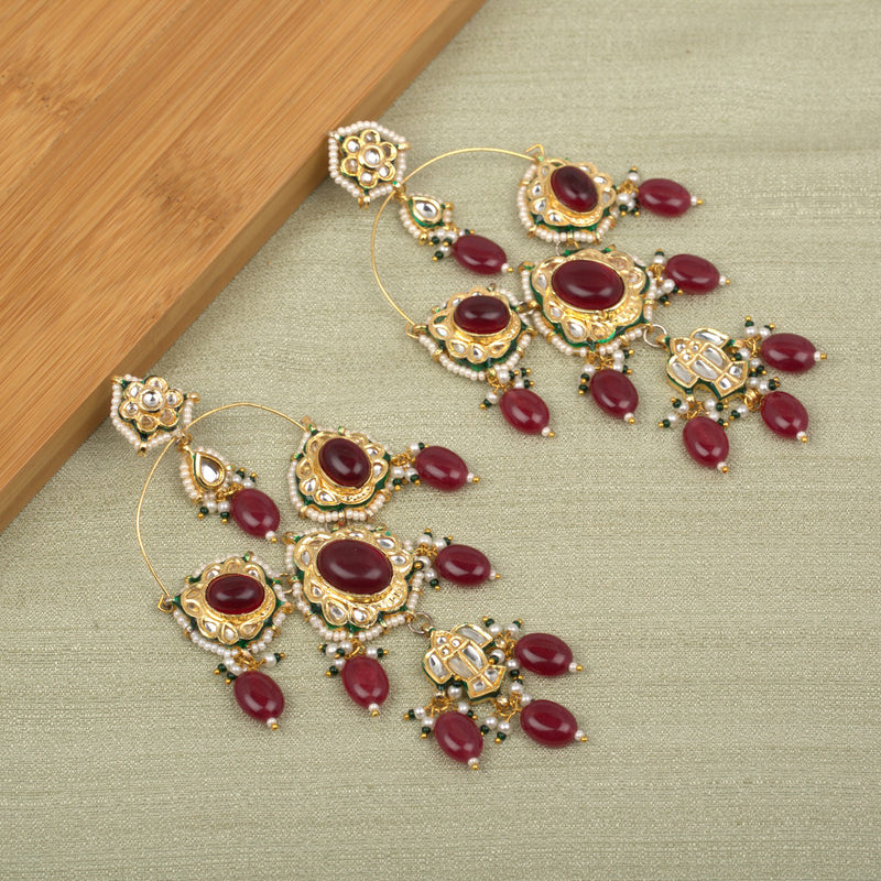 Adara Ruby Drop Chandbali Earrings