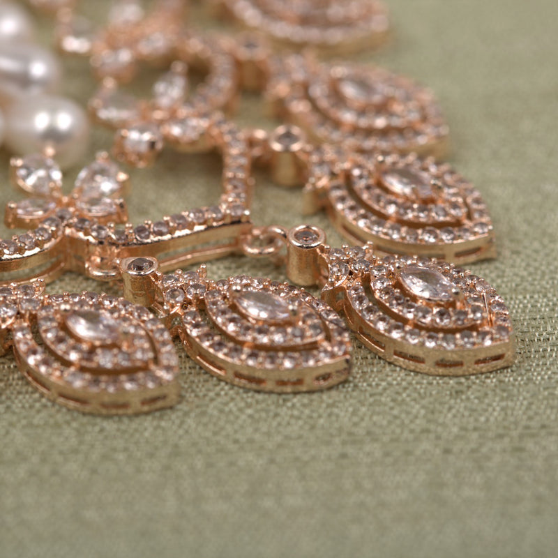Rosegold Pearl Chandbali