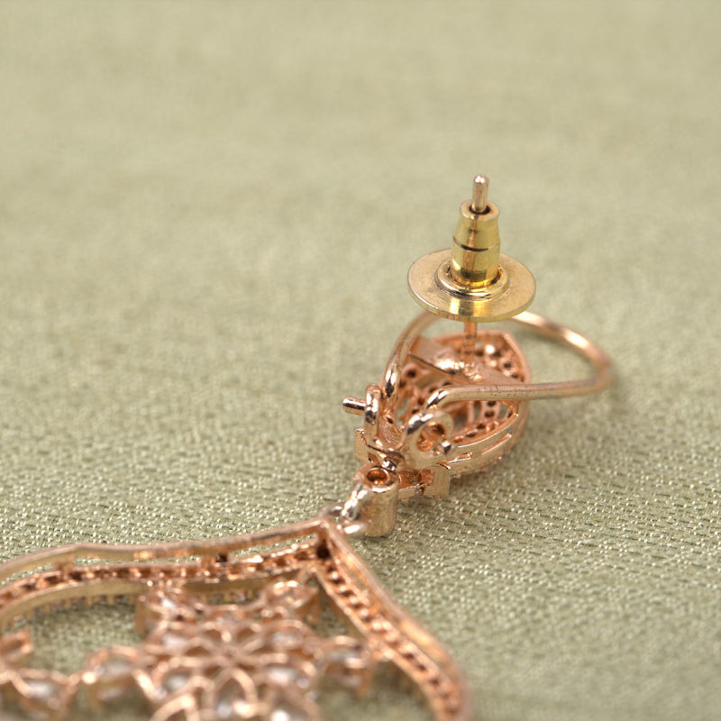 Rosegold Pearl Chandbali