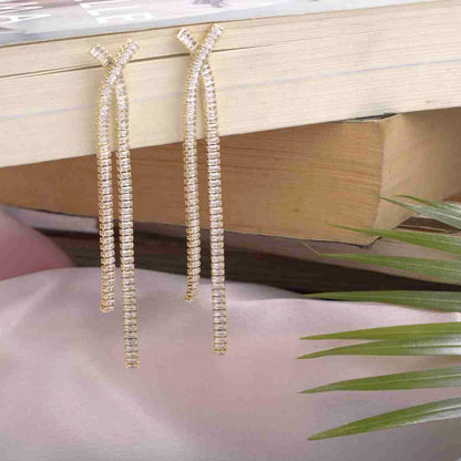 Criss-Cross Baguette Earrings