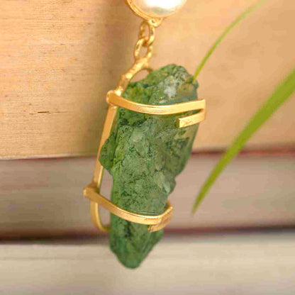 Unformed Green Stone Earrings