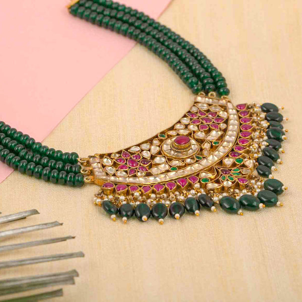 Emerald Drops Necklace Set