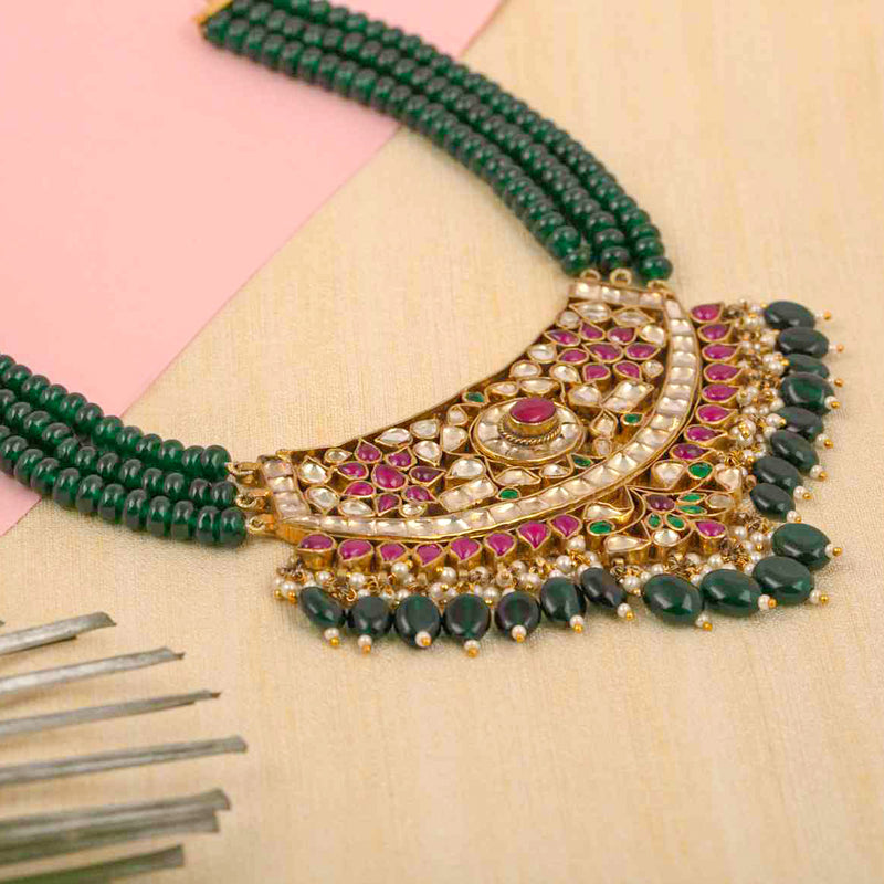 Emerald Drops Necklace Set