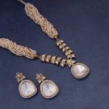 Paisley Polki and Pearl Necklace Set