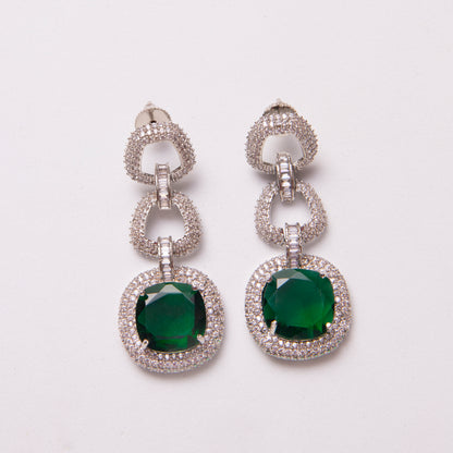 Emerald Stone Zirconia Necklace Set