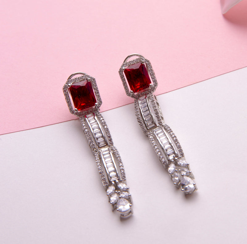 Ruby and Zirconia Necklace Set