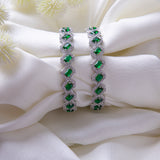 Emerald Colour Stone Studded Bangles