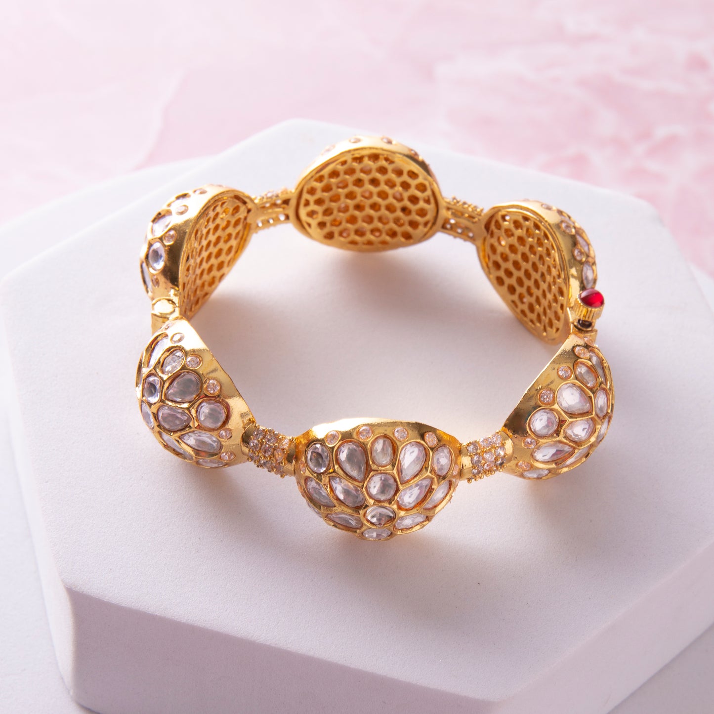 Hayaat Gold and Kundan Openable Bangle