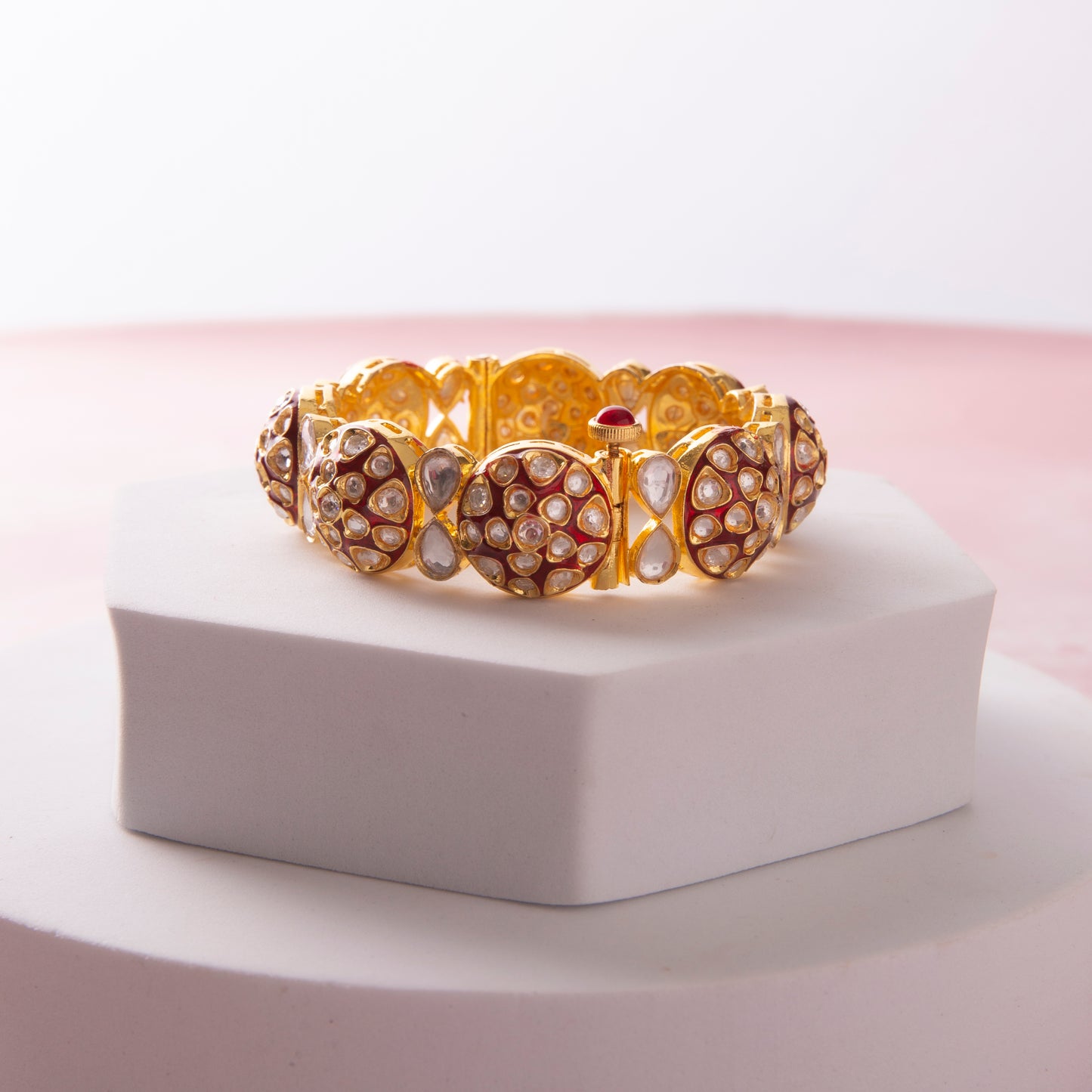 Enamel Work Kundan Openable Bangle