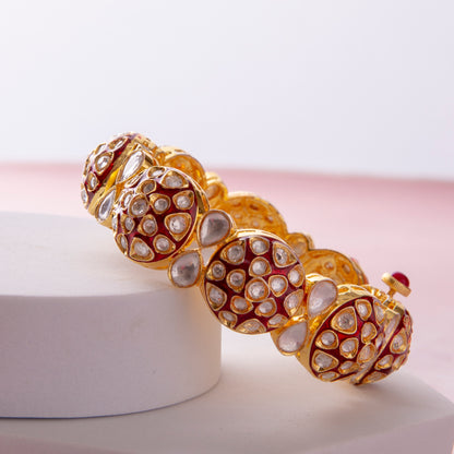 Enamel Work Kundan Openable Bangle