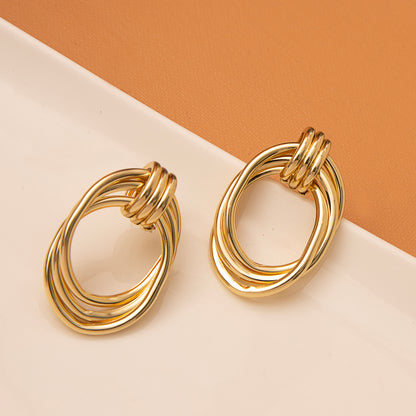 Oval Shaped Modern Earrings