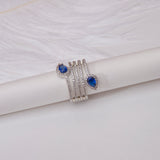 Coloured Stones Spiral Ring