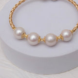 Spiral  Band Openable Pearl Bracelet