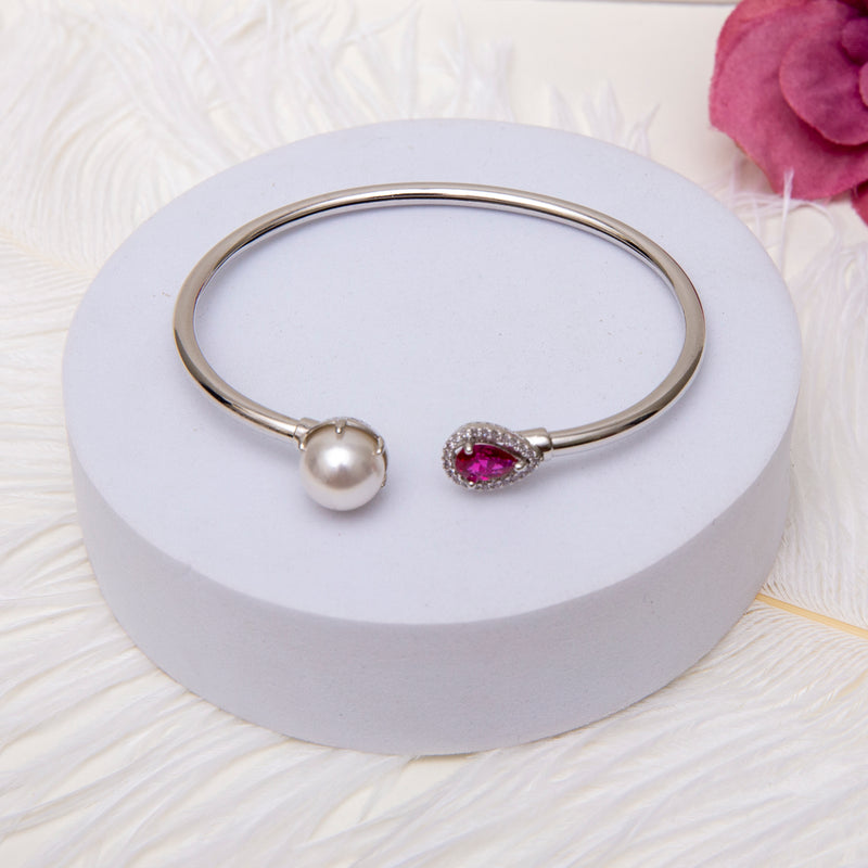 Pearl and Ruby Stone Bracelet