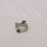 Coloured Stones Spiral Ring