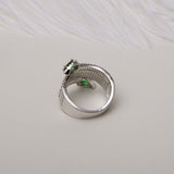 Coloured Stones Spiral Ring