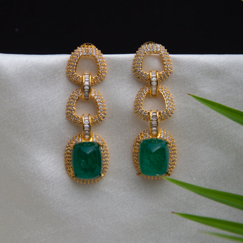 Emerald Drop Party Earrings