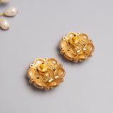 Gold Finish Polki Stud Earrings