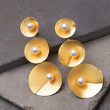 Modern Layered Pearl Earrings