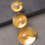 Modern Layered Pearl Earrings