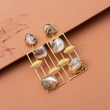 Modern Stone Studded Earrings