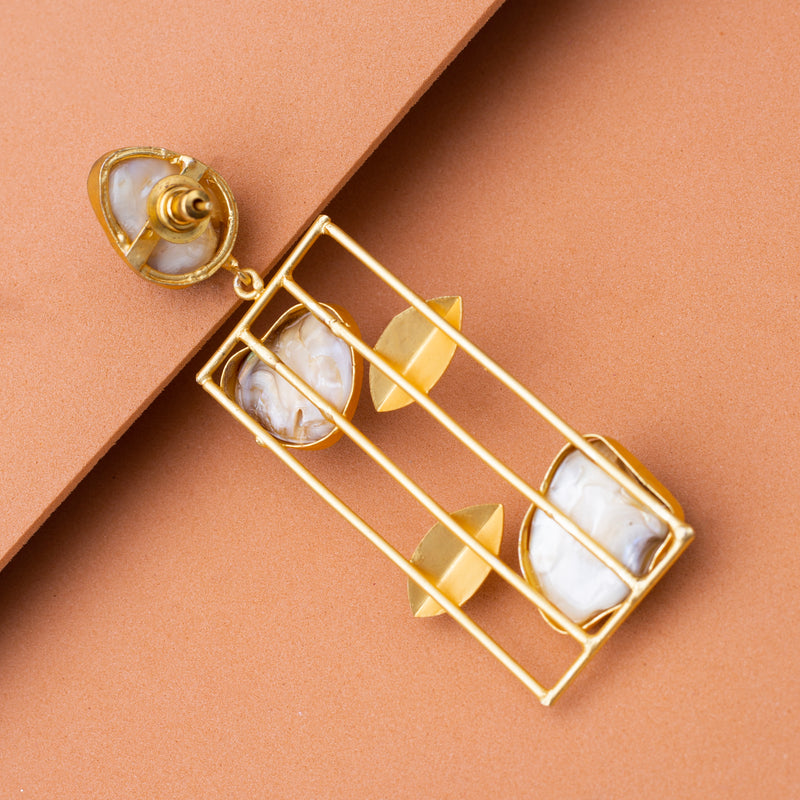 Modern Stone Studded Earrings