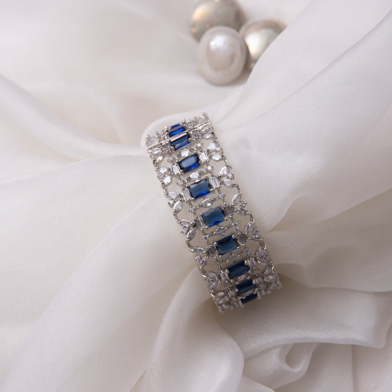 CZ Blue Stone Openable Bracelet