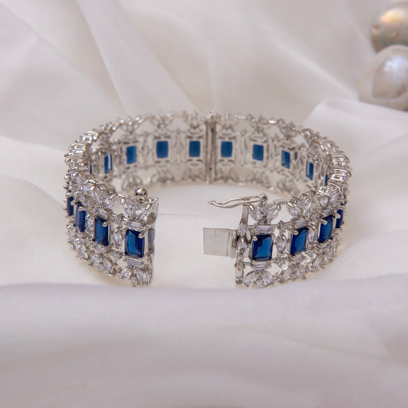 CZ Blue Stone Openable Bracelet