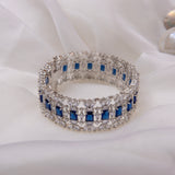 CZ Blue Stone Openable Bracelet