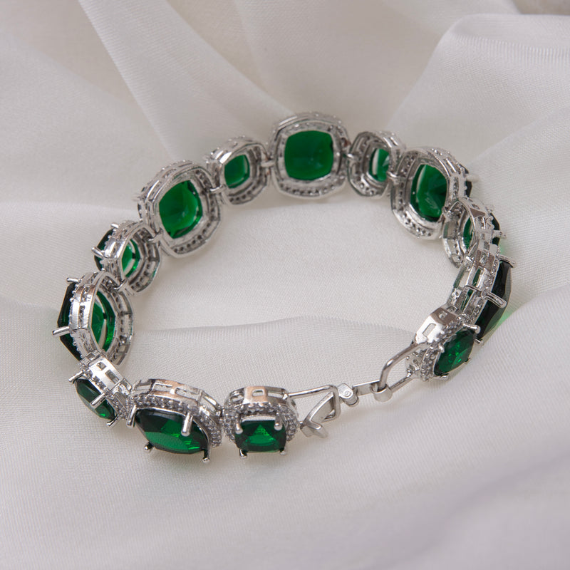 Emerald Green Coloured Stone Bracelet
