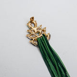 Green Crystal Tassel Earrings