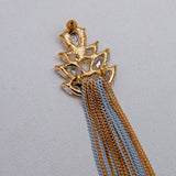 Gold Crystal Tassel Earrings