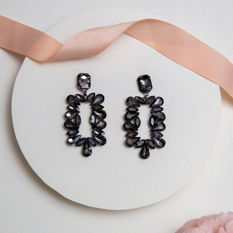 Black Crystal Party Earrings