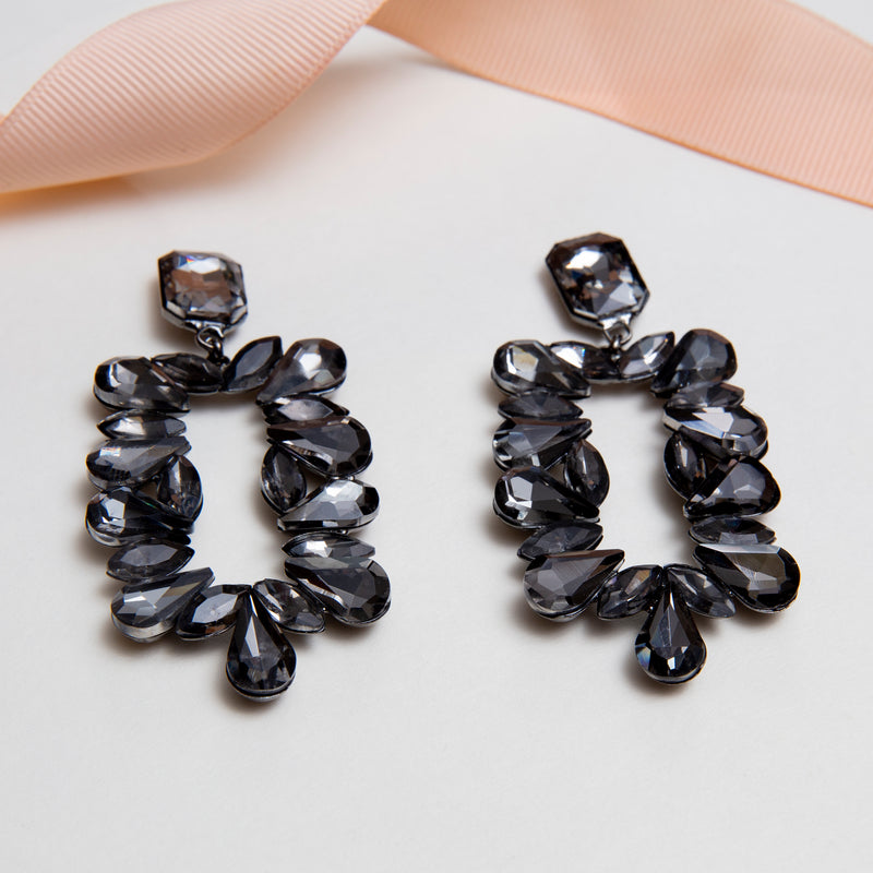 Black Crystal Party Earrings