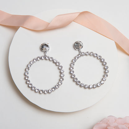 Round Zirconia Bling Hoop Earrings