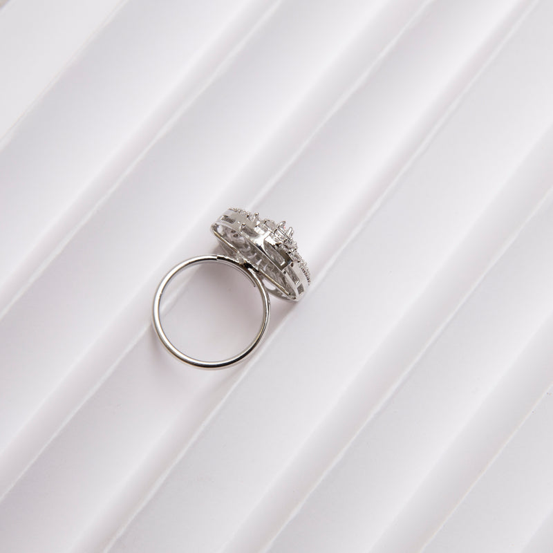 Oval Shaped Adjustable Cocktail Ring