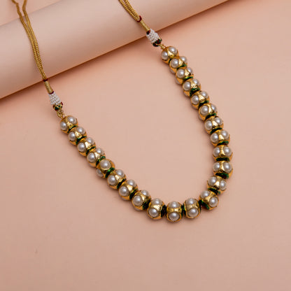 Rishika Pearl and Gold Necklace Set