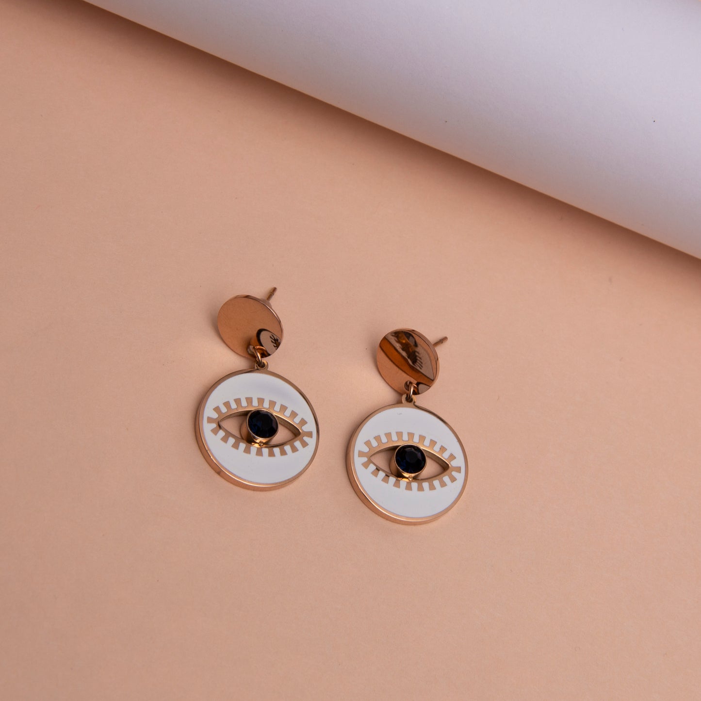 Rosegold Evil Eye Earrings