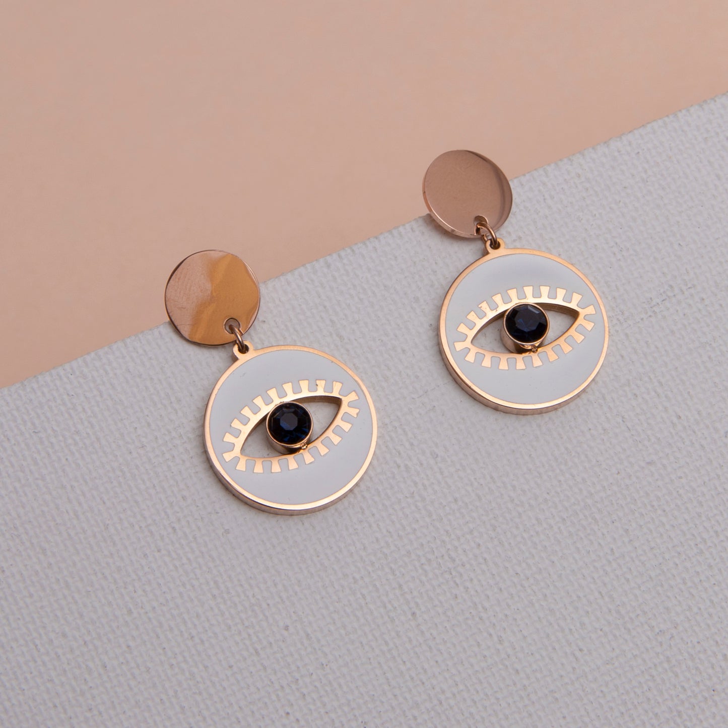 Rosegold Evil Eye Earrings