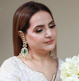Diva Emerald Green Chandbali Earrings