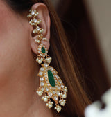 Diva Emerald Green Chandbali Earrings
