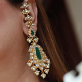 Diva Emerald Green Chandbali Earrings
