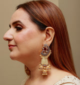 Peacock Chandbali Earrings
